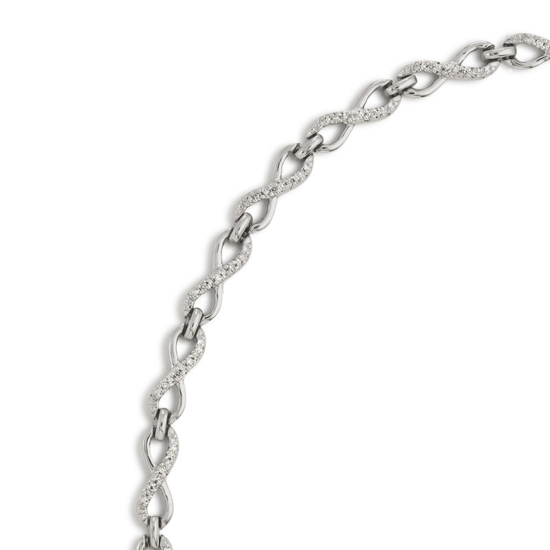 Demitra, Sterling Silver Diamond Infinity Bracelet image number null