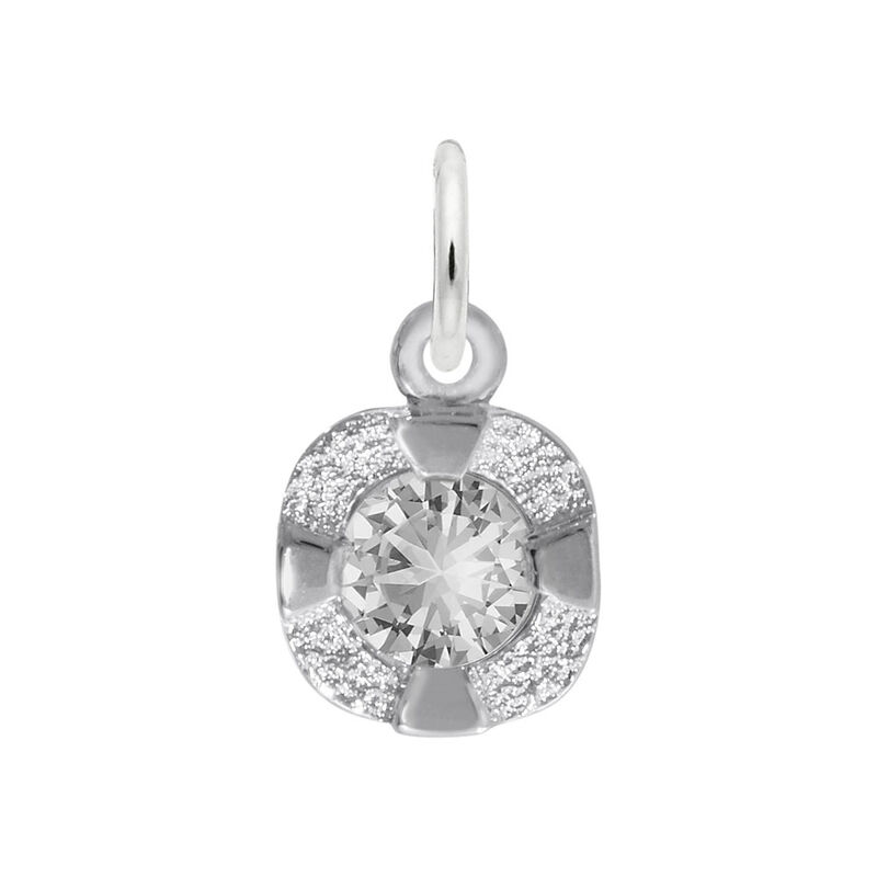 April Birthstone Petite Charm in 14k White  image number null