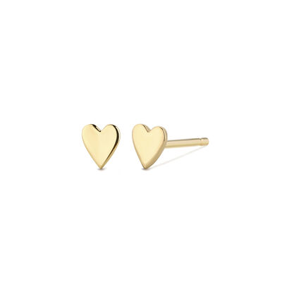 Heart Stud Earrings in 14k Yellow Gold