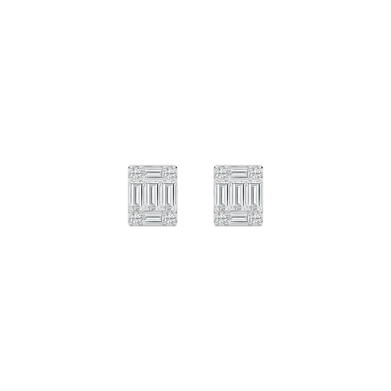 Lab Grown Diamond  1/4ctw. Composite Earrings in 10k White Gold image number null