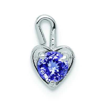 June Synthetic Birthstone Heart Charm in 14k White Gold