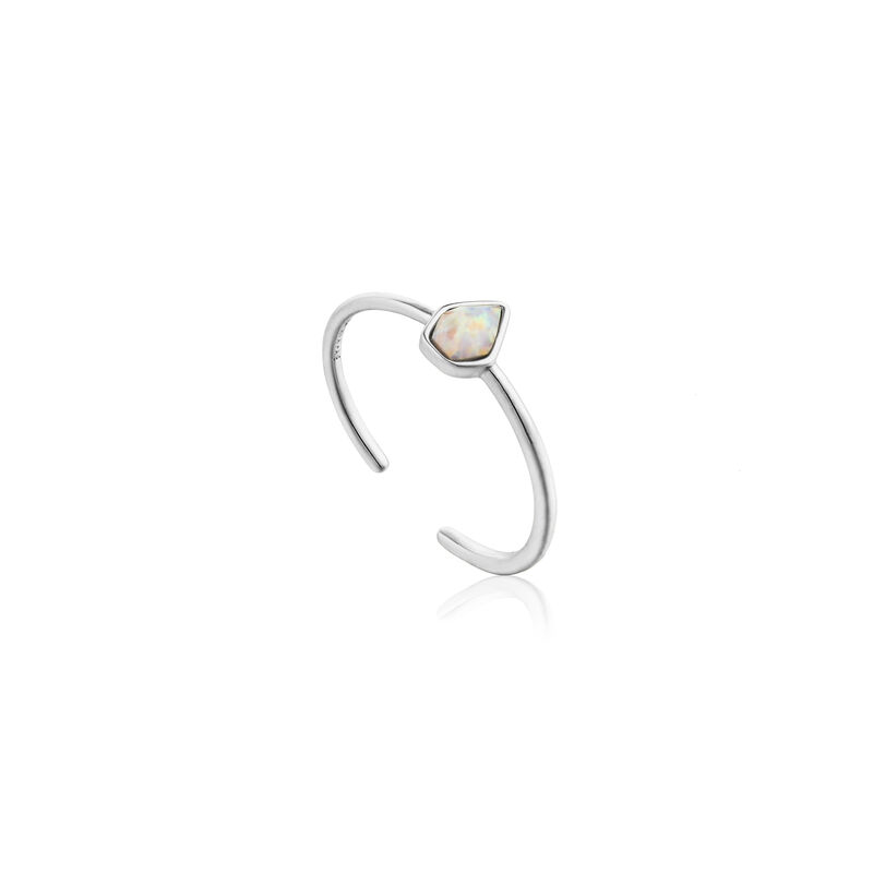 Opal Adjustable Pear Shaped Ring in Sterling Silver image number null
