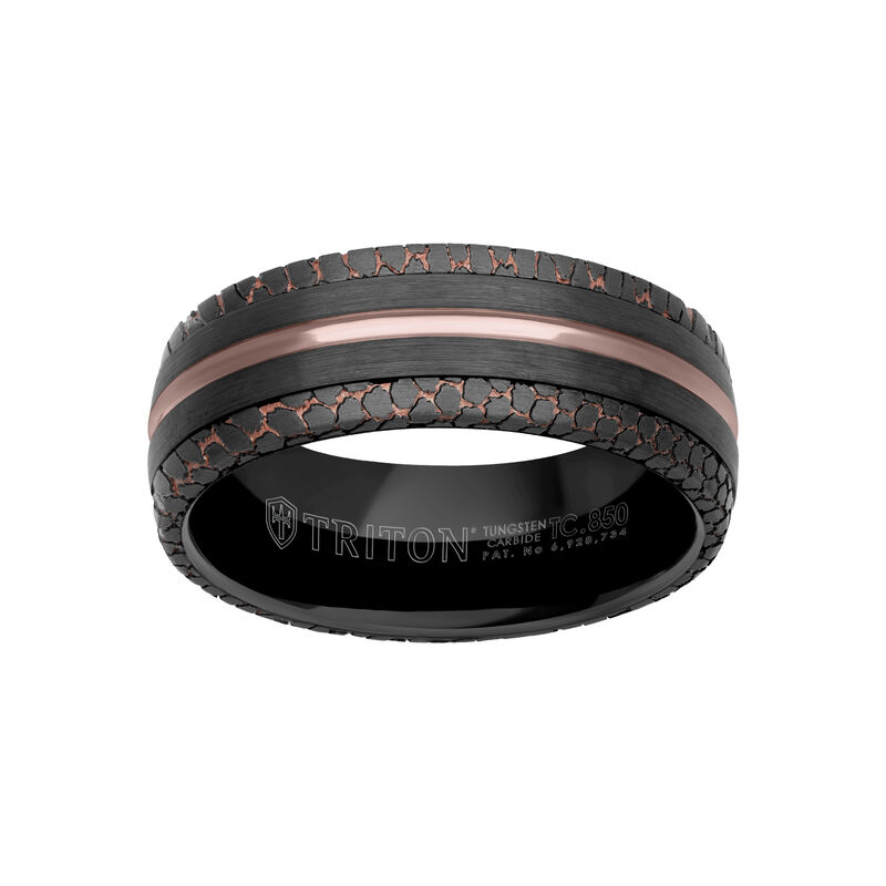 Men's Brushed & Tungsten Carbide Wedding Ring (8mm) image number null