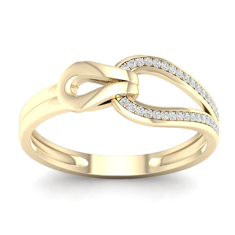 Diamond 1/10ctw. Love Knot Promise Ring in 10k Yellow Gold  image number null