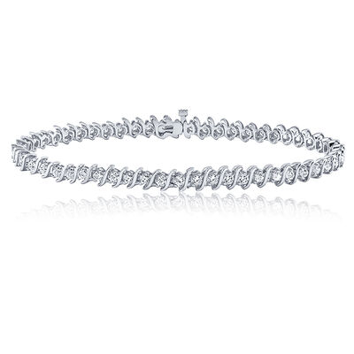 S-Link 1ct. Diamond Bracelet in 14k White Gold