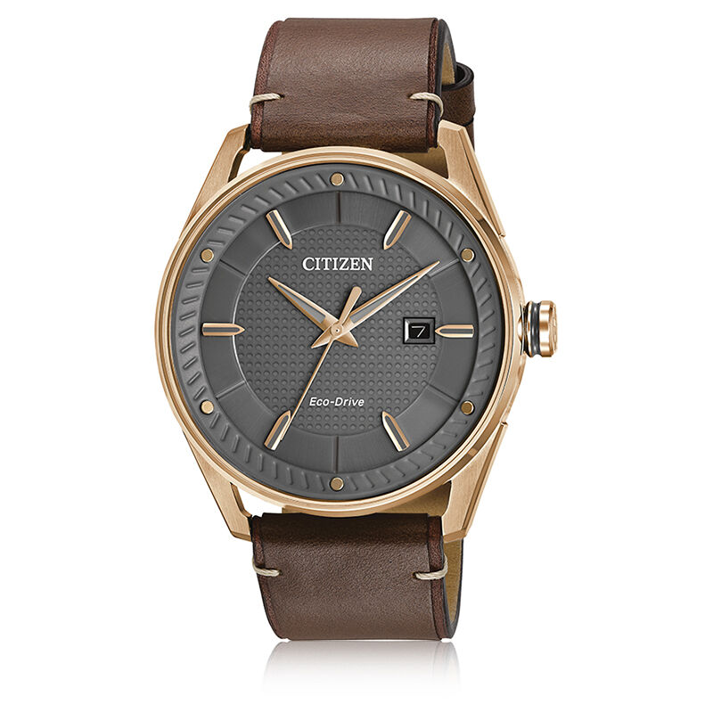 Citizen Men's Drive Brown Leather Strap Watch 42mm BM6983-00H image number null