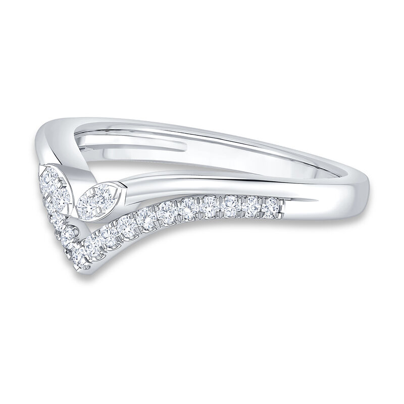 Diamond 1/4ctw. Contour & 14k White Gold Anniversary Ring image number null