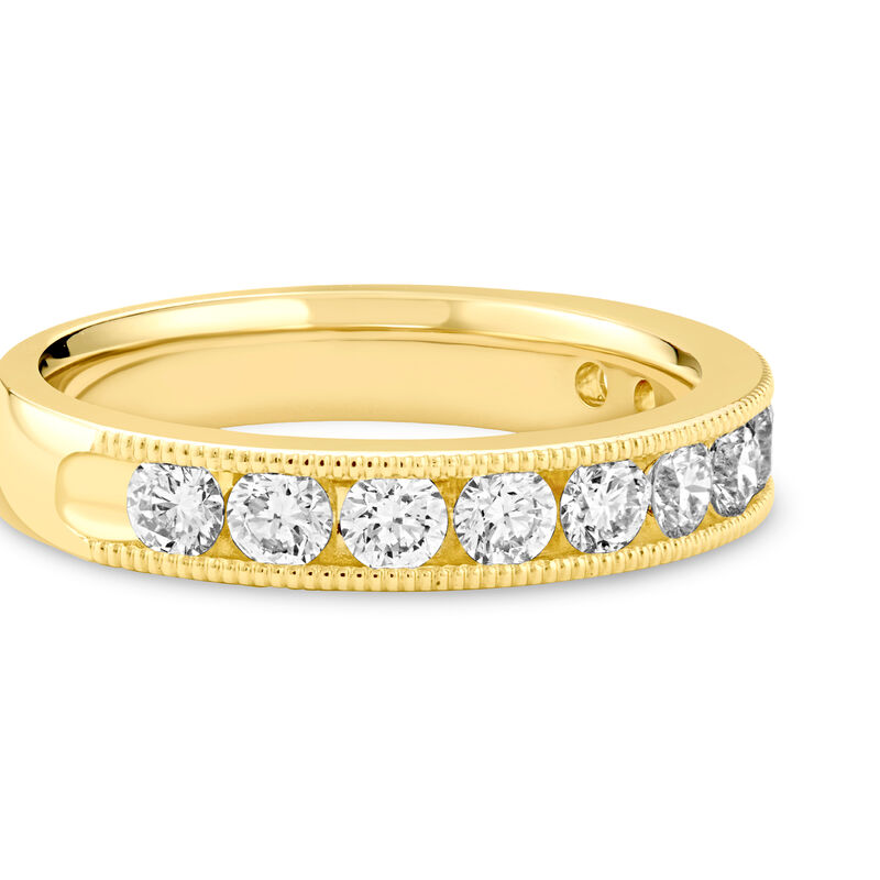 1ctw. Natural Diamond Milgrain Channel Anniversary Band in 14k Yellow Gold image number null