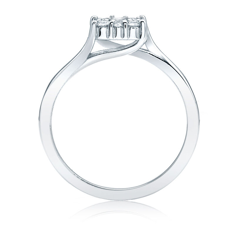 Square Diamond ¼ct. Cluster Promise Ring in 14k White Gold image number null