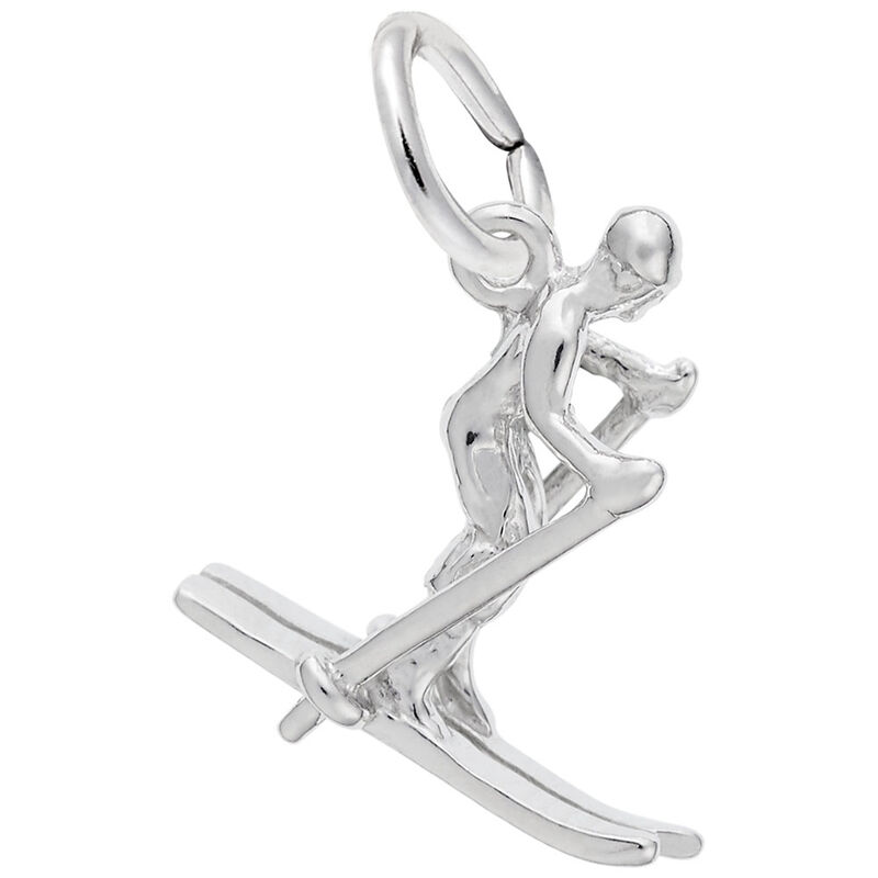 Skier Charm in 14K White Gold image number null