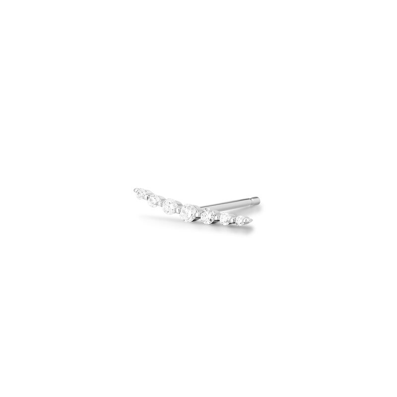 Diamond Bar Single Stud Earring in 14k White Gold image number null