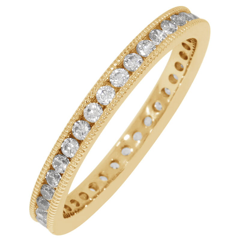 Round Milgrain Edge 1/2ctw. Eternity Band in 14K Yellow Gold (GH, SI2) image number null