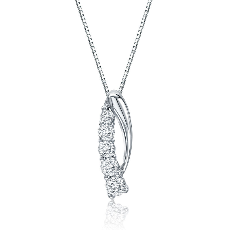 Diamond Cascade 1/4ct. Pendant in 14k White Gold image number null