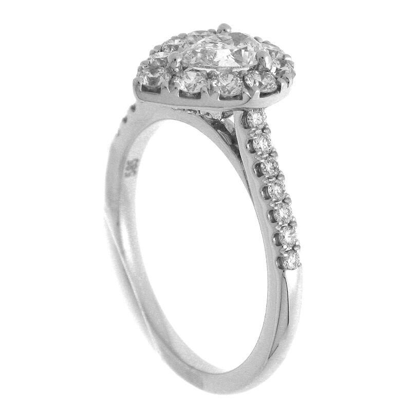 Gemma. Diamond 1+ctw. Pear Halo Engagement Ring in 14k White Gold image number null