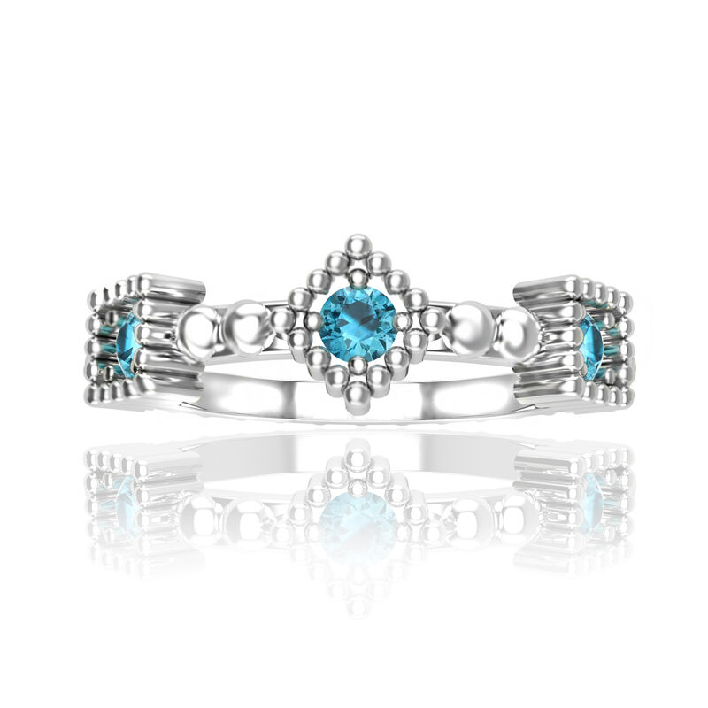 Blue Topaz Stackable Ring in Sterling Silver image number null