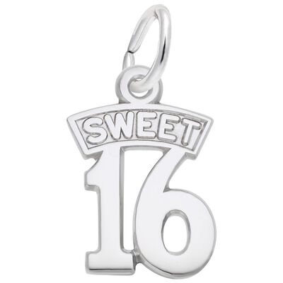  Sweet 16 Charm in Sterling Silver