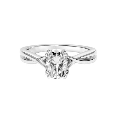 Oval-Cut 1ctw. Moissanite Solitaire Engagement Ring in Sterling Silver