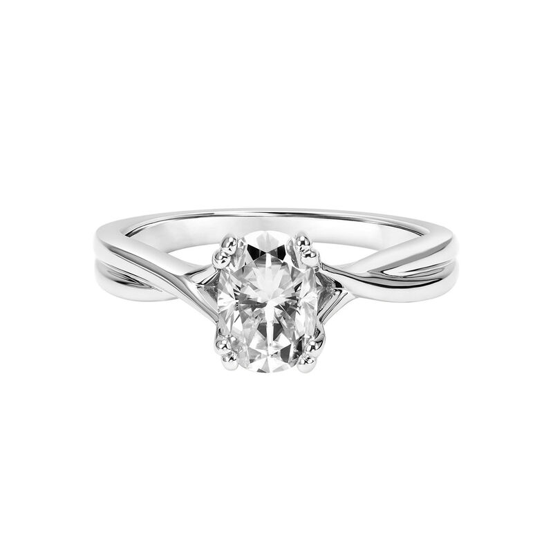 Oval-Cut 1ctw. Moissanite Solitaire Engagement Ring in Sterling Silver image number null