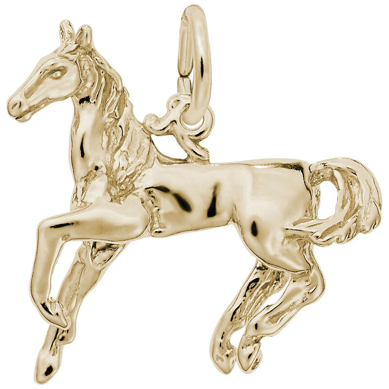Galloping Horse Charm in Gold Plated Sterling Silver image number null