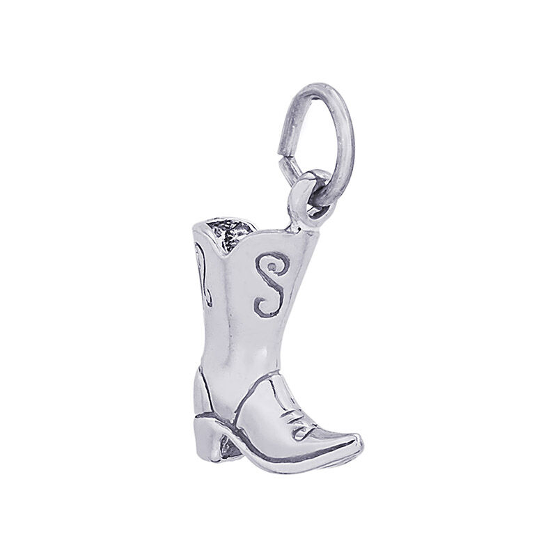 Cowboy Boot Sterling Silver Charm image number null