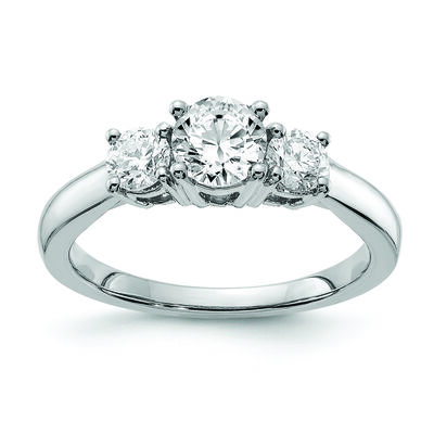 Lab Grown Diamond 2ctw. Three Stone Engagement Ring in 14k White Gold