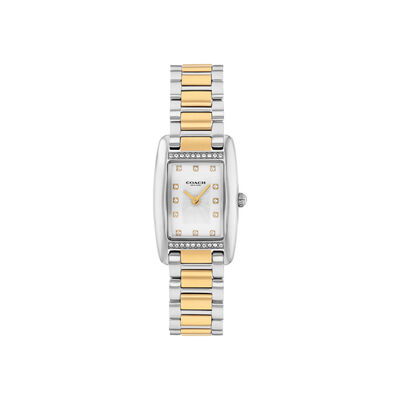 Coach Ladies' Reese Mini White Dial With Crystals Gold Tone Stainless Steel Bracelet 30mm Watch 14504590