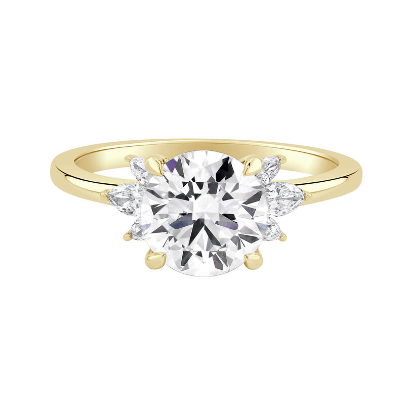 Brilliant-Cut Lab Grown 2 3/8ctw. Diamond Hidden Halo With Marquise-Cut Diamond Accents Engagement Ring in 14k Yellow Gold image number null
