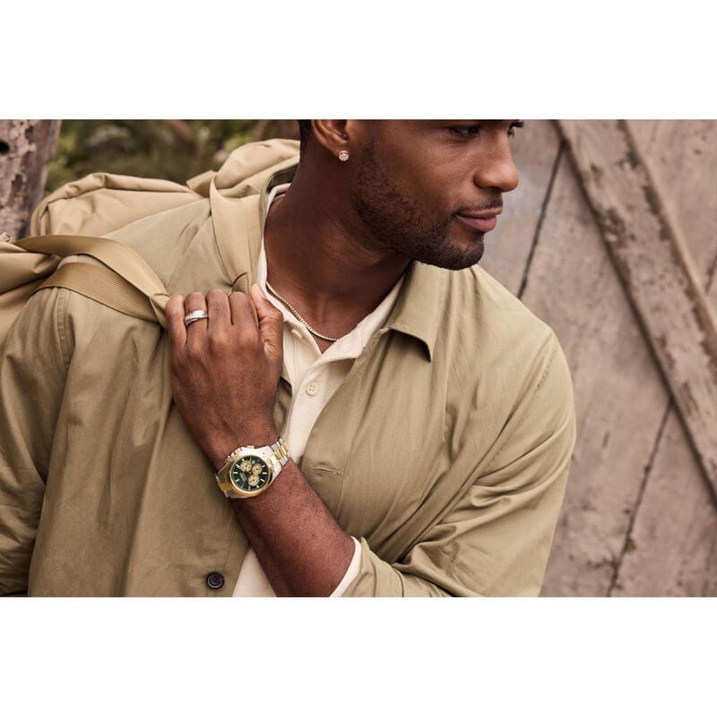 Citizen Men's Sport Lux Chronograph Green Dial Two-Tone Stainless Steel 40mm Watch CA4684-54X image number null