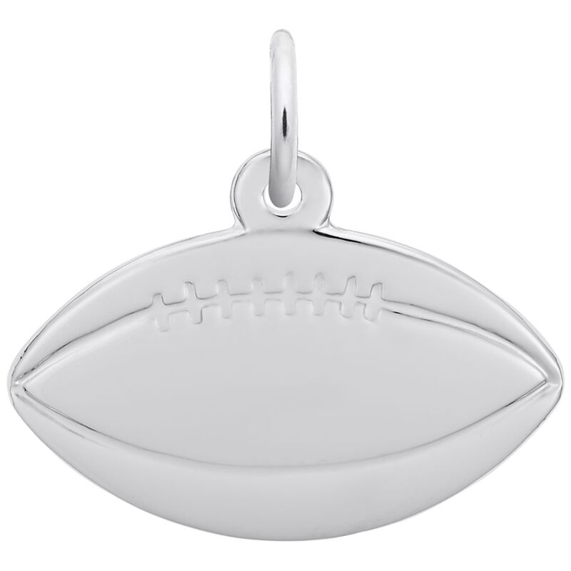 Football Charm in 14K White Gold image number null