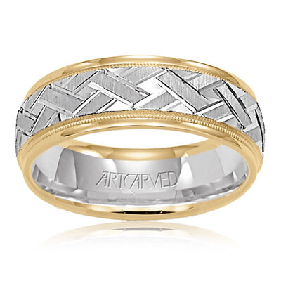 White & Yellow Gold Comfort Fit Band