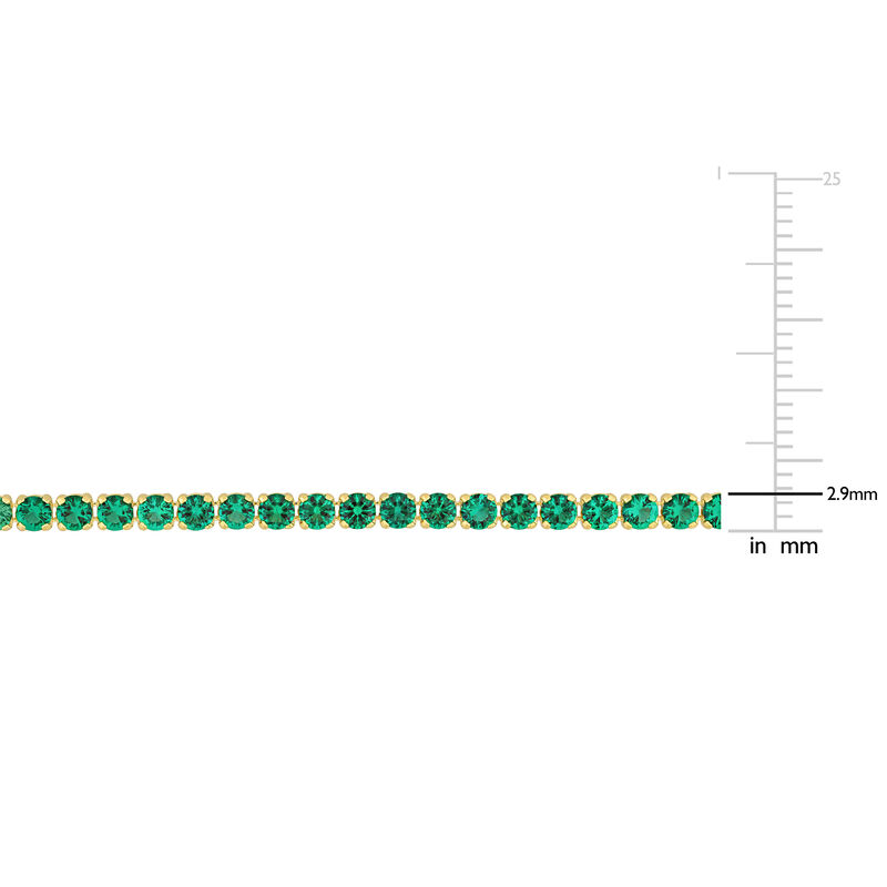 Created Emerald Tennis Bracelet in Gold Plated Sterling Silver image number null