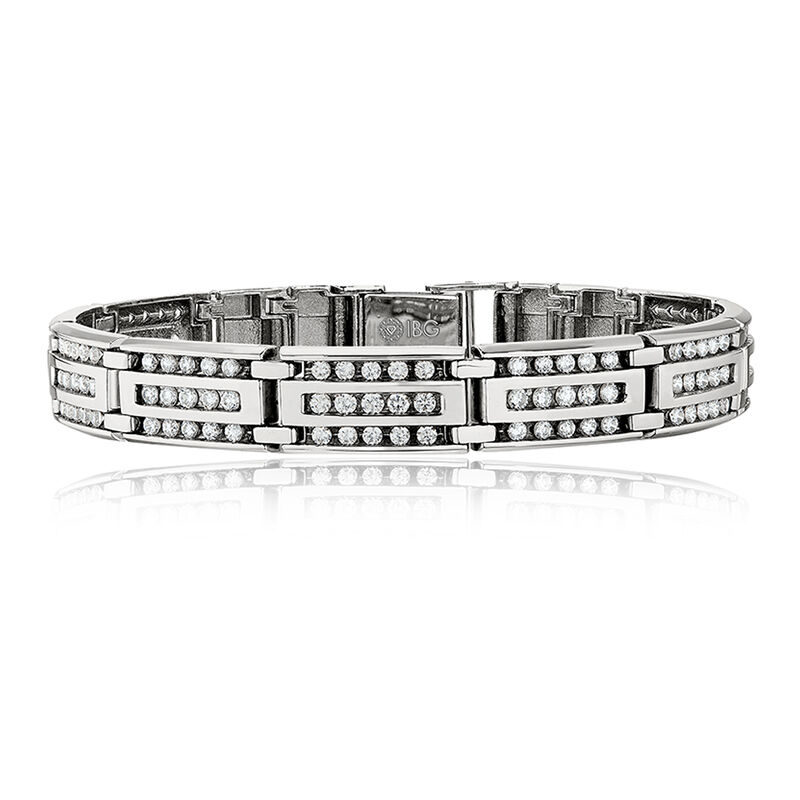 Men's 4ct. tw. Diamond Link Bracelet in 10k White Gold image number null