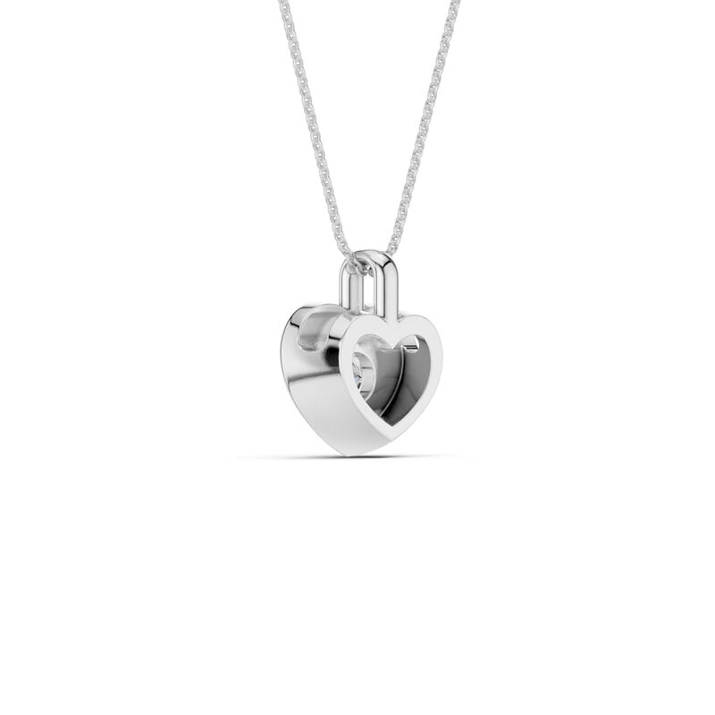 Lab Grown Diamond 1/4ctw. Heart Pendant in 10k White Gold image number null