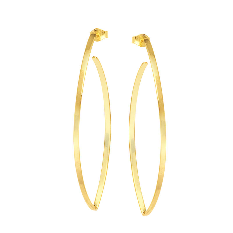 Marquise-Shape Open Hoop Earrings in 14k Yellow Gold image number null