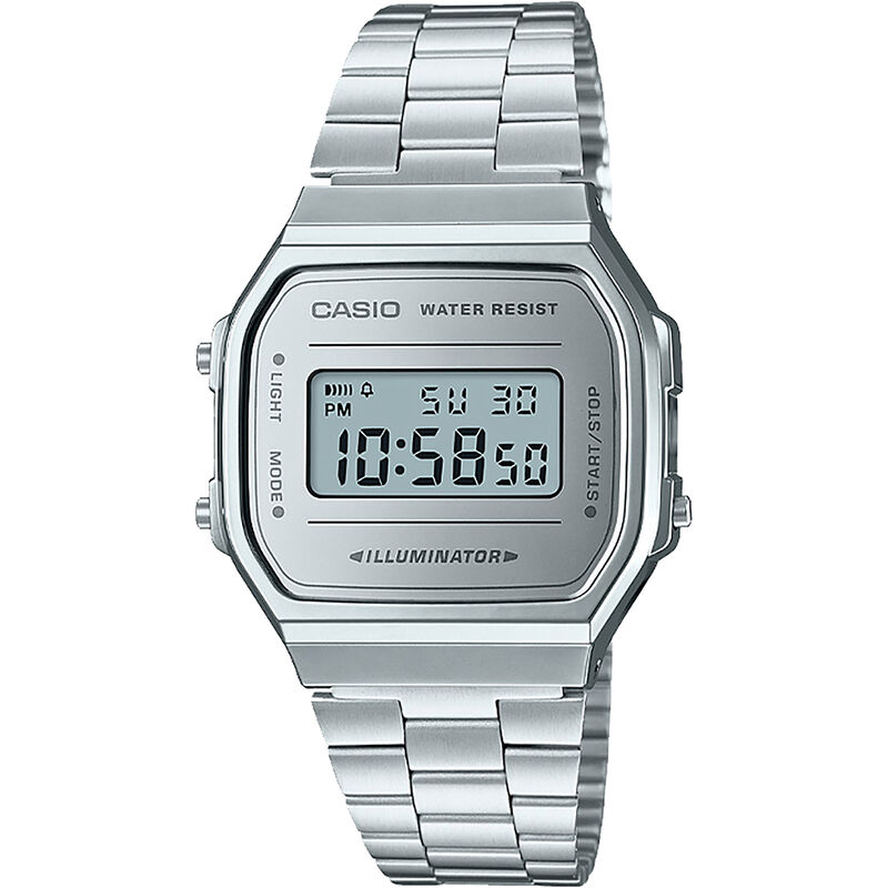 Casio Vintage Digital Mirror White Dial A168 image number null