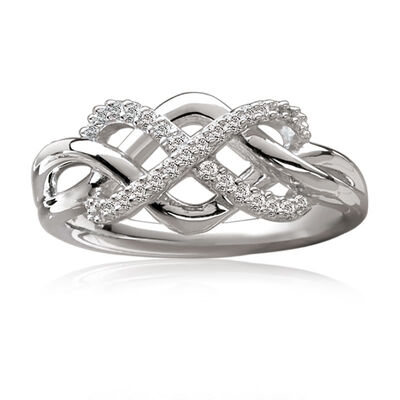 Love Knot Crisscross Diamond Ring