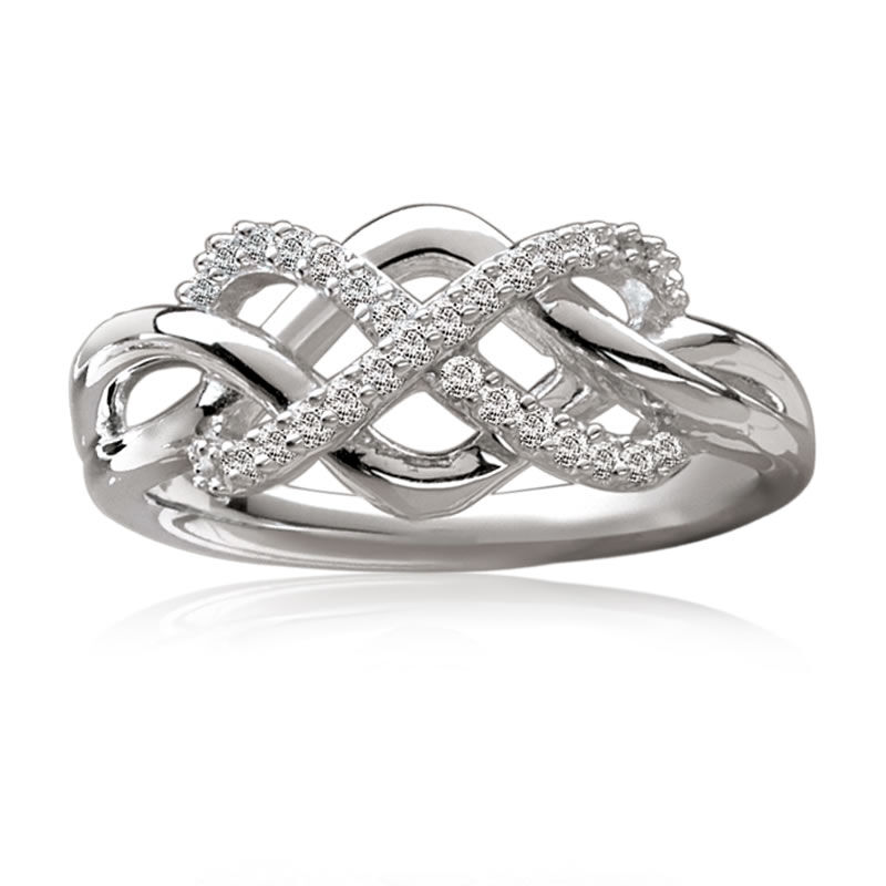 Love Knot Crisscross Diamond Ring 1/6ct. T.W. image number null