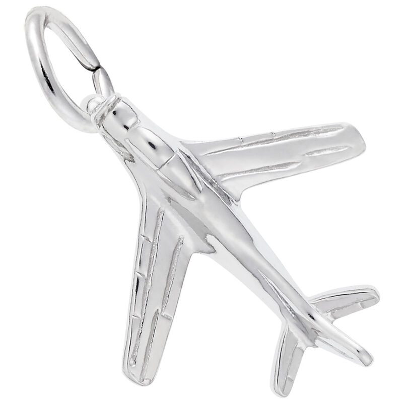 Airplane Charm in Sterling Silver image number null