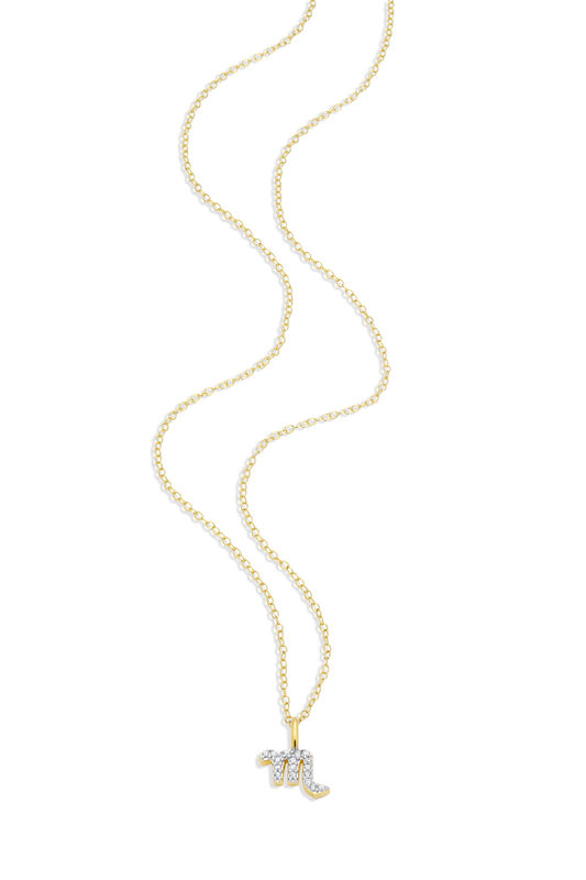 Lab Grown Diamond Scorpio Constellation Pendant Necklace in 14k Yellow Gold Plated Sterling Silver image number null