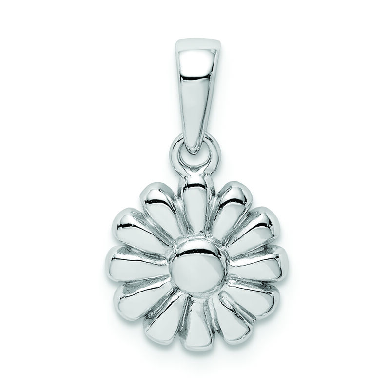 Flower Charm in Rhodium Plated Sterling Silver image number null