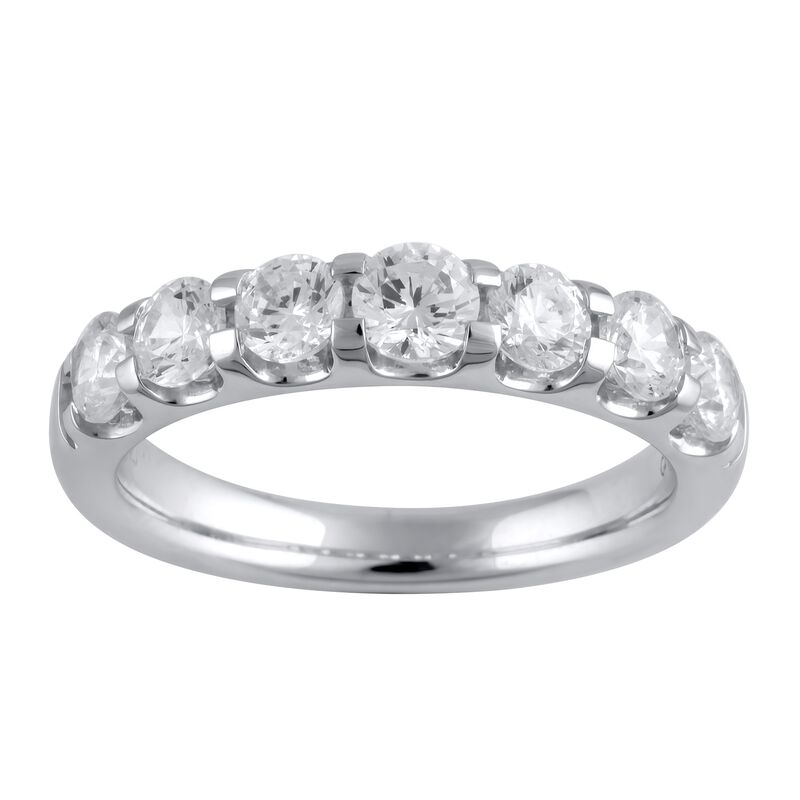 Lab Grown 1.50ctw. 7-Stone Diamond Anniversary Band in 14k White Gold image number null