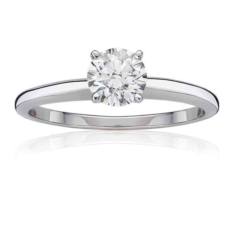 Brilliant-Cut 7/8ctw. Classic Solitaire Engagement Ring in 14k White Gold image number null