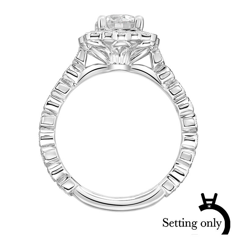 Lilith. ArtCarved® ¼ctw. Diamond Semi-Mount in 14k White Gold image number null