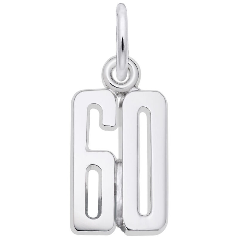 Number 60 Charm in Sterling Silver image number null
