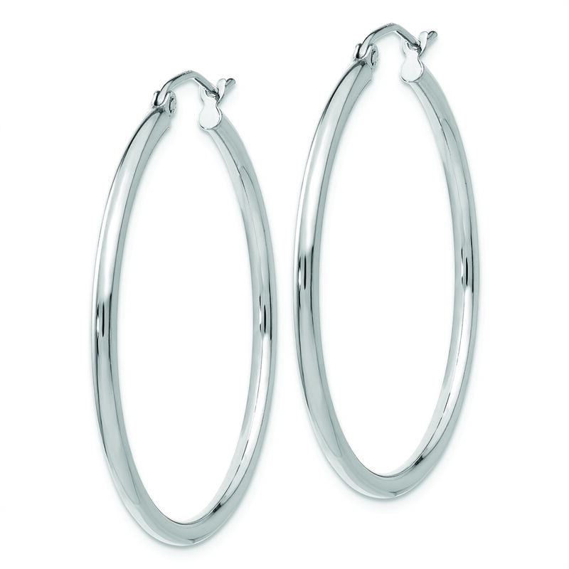 2x35mm Lightweight Tube Hoop Earrings in 14k Yellow Gold image number null