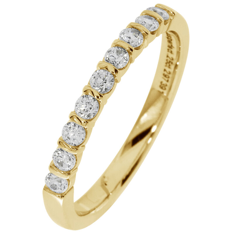Ladies' 9-Stone 1/4ctw. Bar-Set Diamond Wedding Band in 14K Yellow Gold (HI, I1-I2) image number null