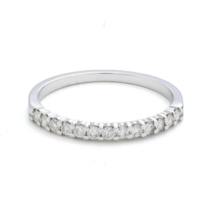 Diamond 1/4ctw. Channel Set & 14k White Gold Anniversary Ring image number null
