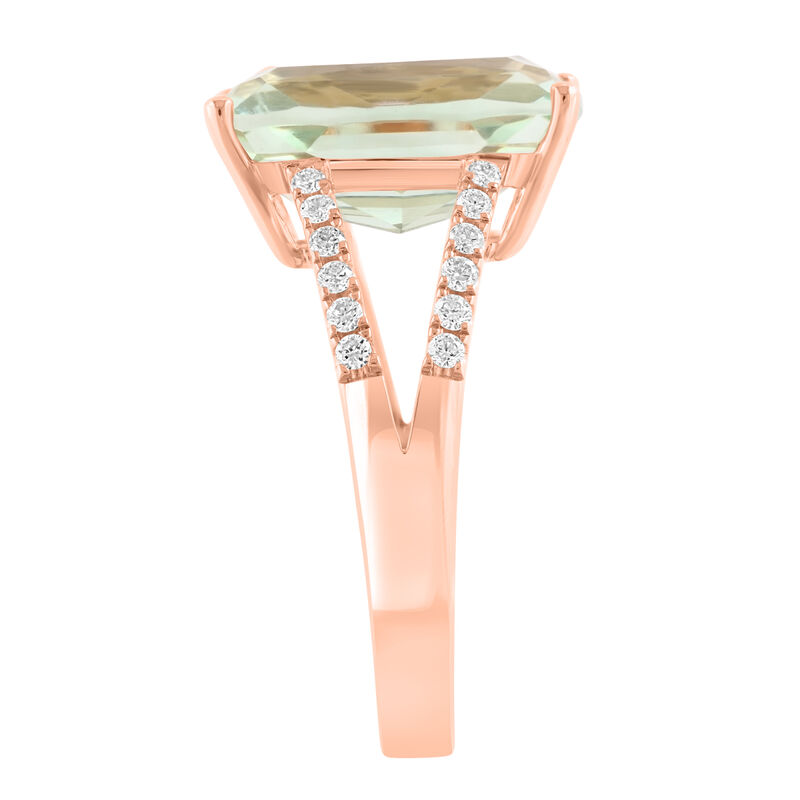 EFFY Green Amethyst & Diamond Ring in 14k Rose Gold image number null