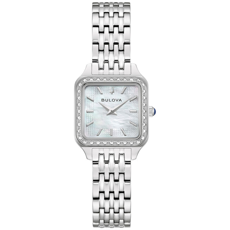 Bulova Classic Sutton Square Diamond Mother of Pearl Dial 96R256 image number null
