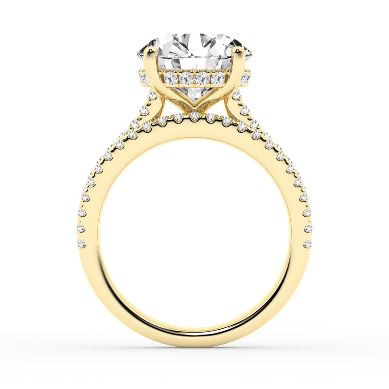 Round Lab Grown Diamond 5 5/8ctw. Classic Engagement Ring in 14k Yellow Gold image number null